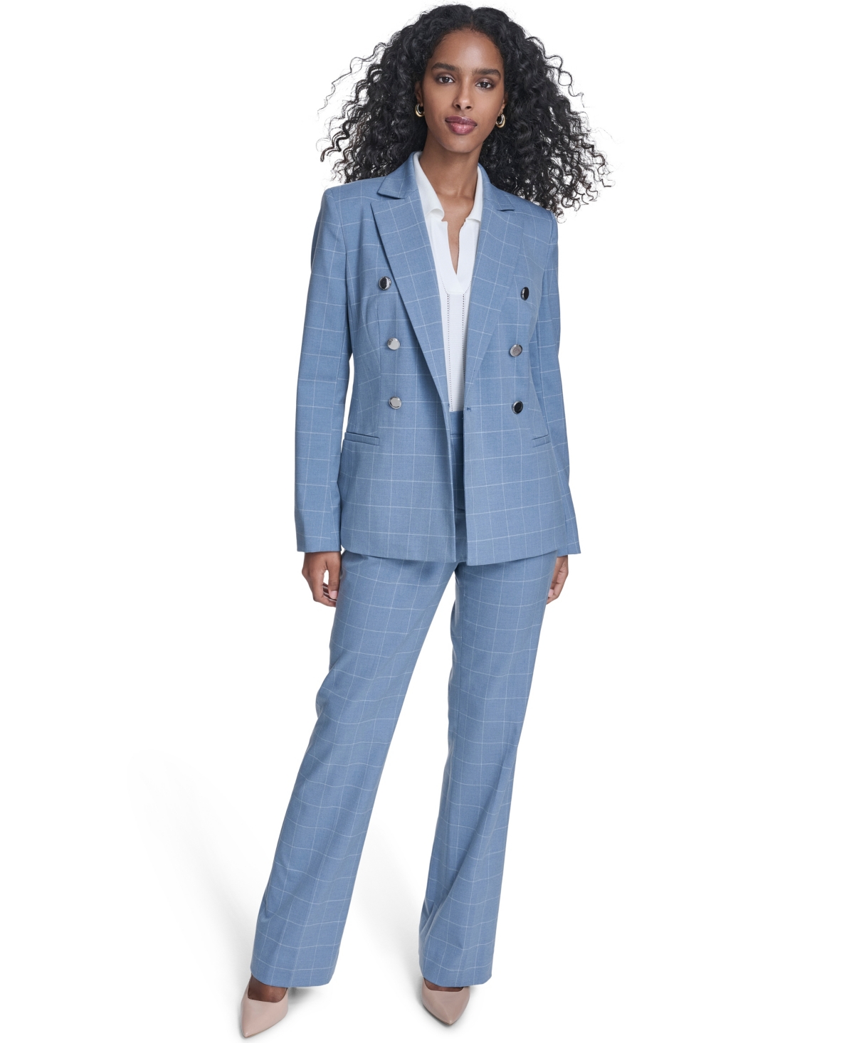 Calvin Klein Women's Windowpane Double Breast Jacket