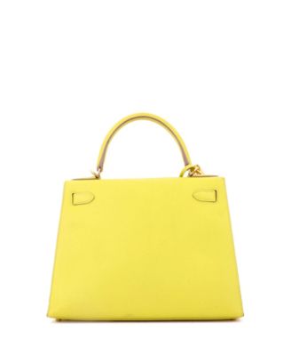 Kelly 28 Handbag Yellow Epsom with Gold Hardware