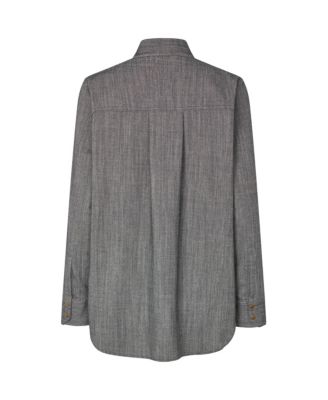 Women's Long Sleeve Neck Tie Shirt