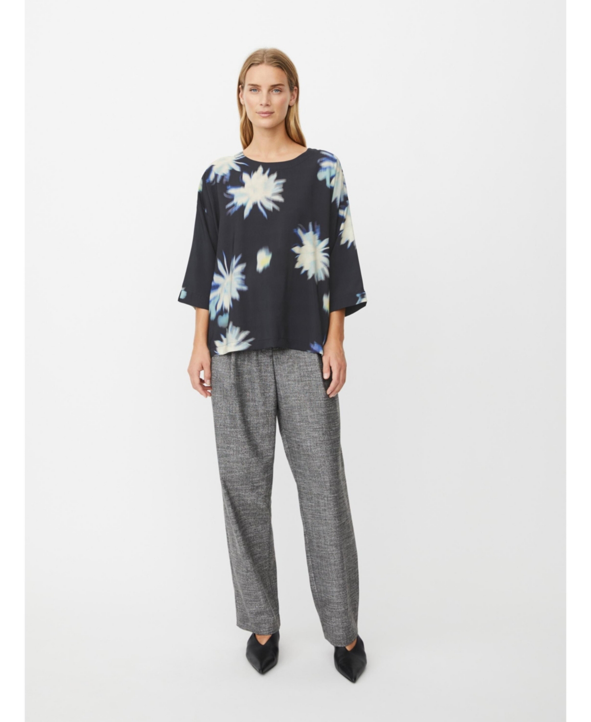 Masai Copenhagen Women's Becca 3/4 Sleeve Round Neck Blouse