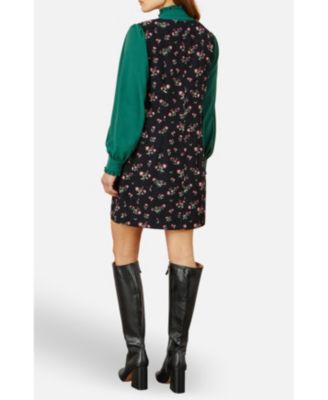 Women's Floral Print Pinafore Dress