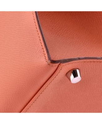  Kelly 32 Handbag Pink Epsom with Palladium Hardware