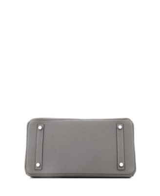 Birkin 30 Handbag Grey Clemence with Palladium Hardware