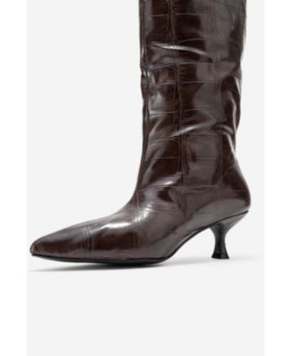 Crow Embossed Pointed Toe Boot (Women)