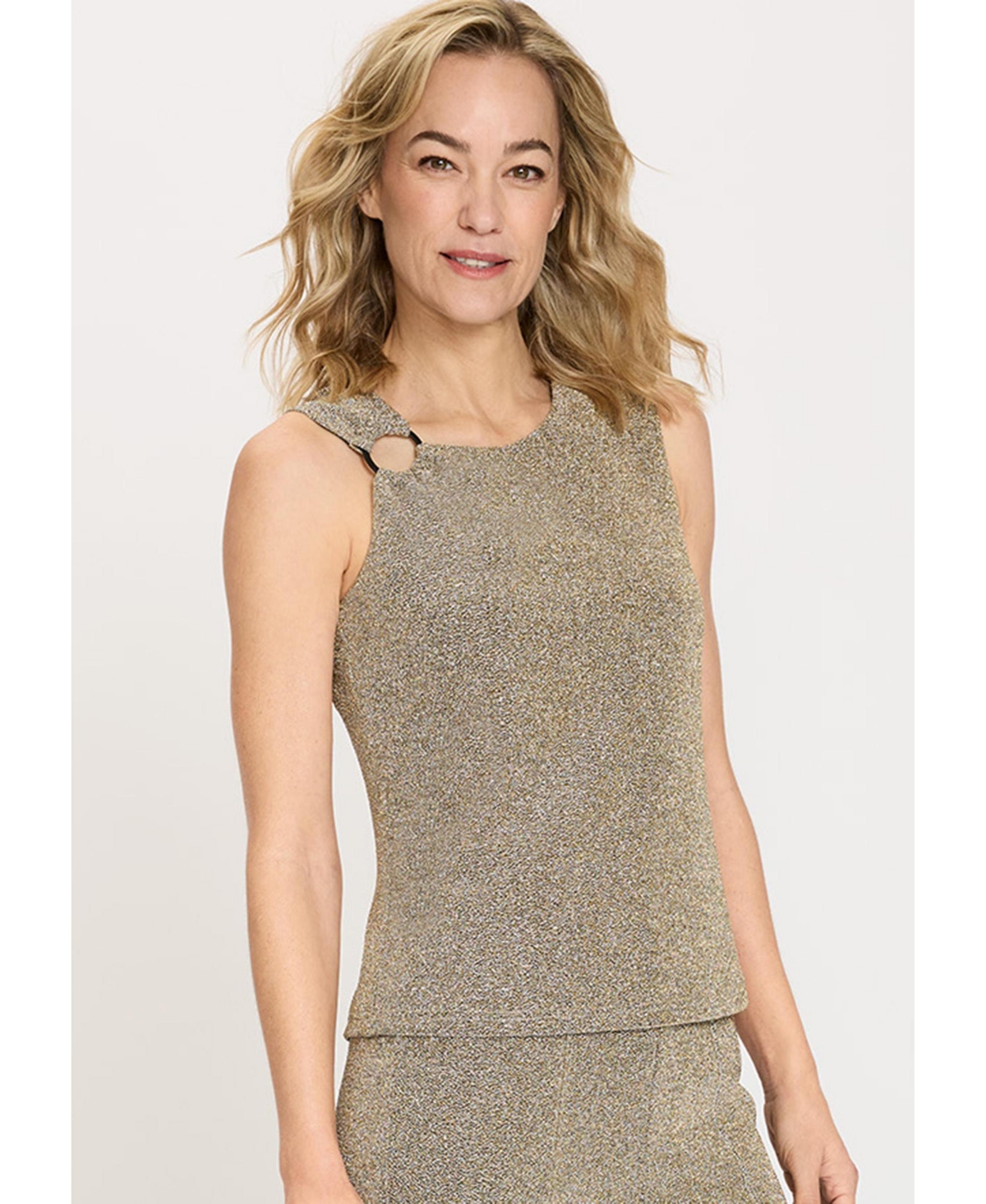 Olsen Women's Sparkle Assymetric Shell