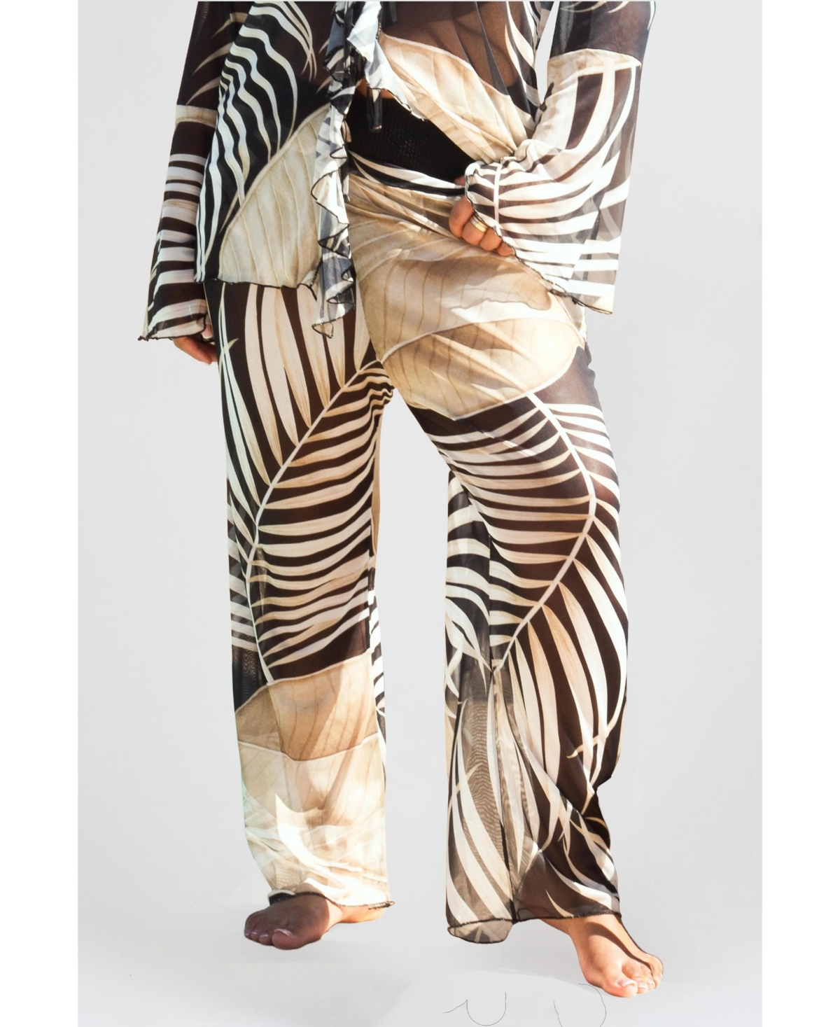 Fashion-szn Curve Women's Print Wide Leg Resort Pants