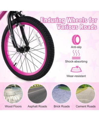 16 Inch Kids Bike Adjustable Bicycle with Front Basket for Children Aged 4-7 Years Old