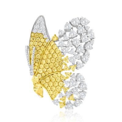 Suzy Levian Gala Collection Sterling Silver Cubic Zirconia Butterfly Brooch