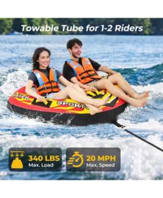 Towable Tube with Quick Connector and Drainage for Boating