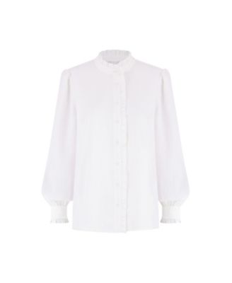 Women's High Neck Frill Shirt