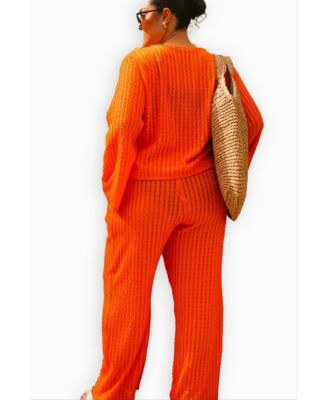 Women's Wide Leg Crochet Resort Pants