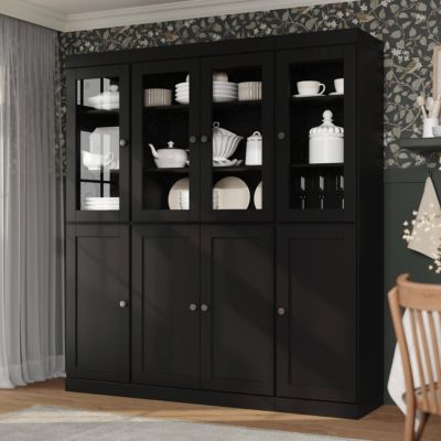 100% Solid Wood Pantry Cabinet, Shaker Doors, 2 Drawers, Adjustable Shelves, 65" Wide, 71.5" Tall