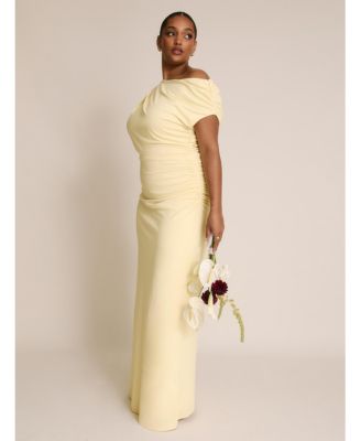 Women's Slash Neck Drape Stretch Bridesmaid