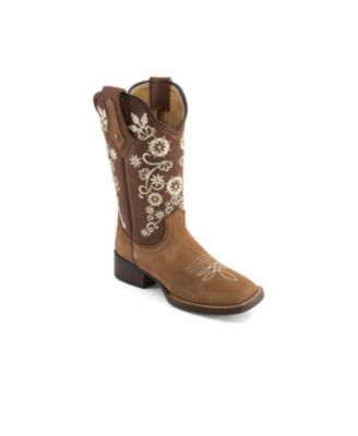 Women's Authentic Leather Flowers Embroidery Western Boots 93659