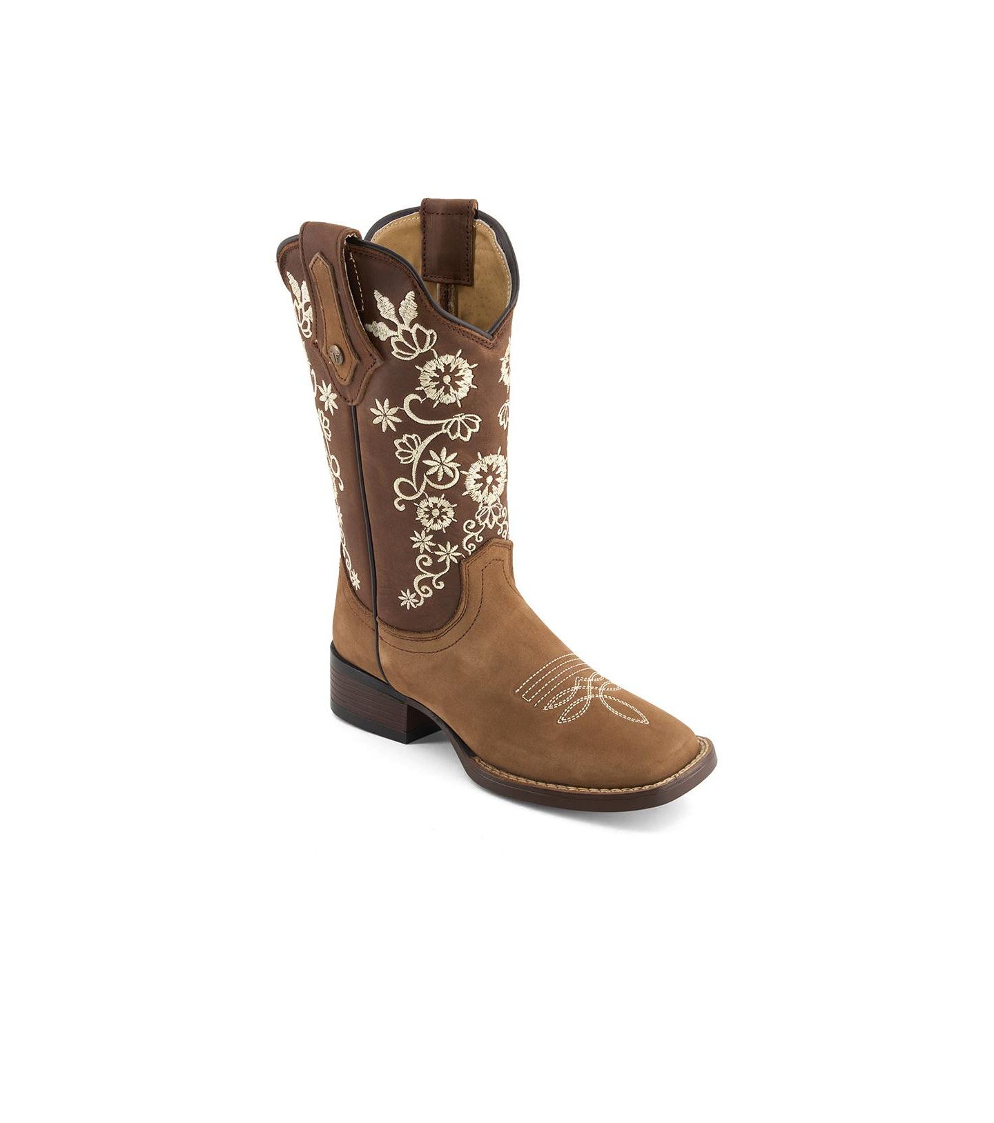Женские ботинки Forastero Authentic Leather Flowers Embroidery Western Boots 93659, цвет: Коричневый — фото 1