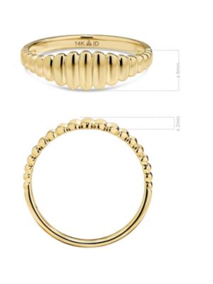 Ribbed Ring in 14K Gold, Size 9, approx. 1.9 grams.