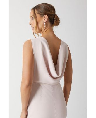 Women's Cowl Back Maxi Bridesmaid Dress