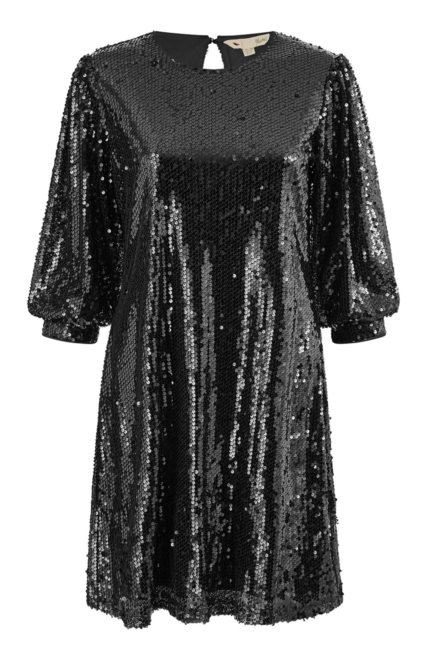 Women's Balloon Sleeve Sequin Mini Dress