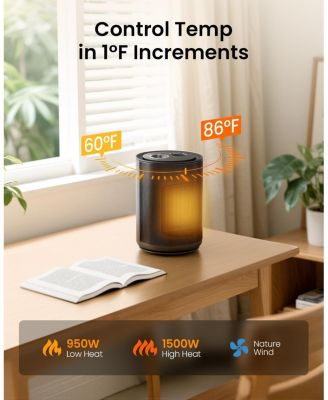 Space Heater for Indoor Use, 1500W 4 Heating Modes for Office Bedroom, Portable Electric Heater with Thermostat, Child Lock