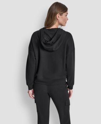 Women's Metallic Bubble Logo Drop Shoulder Pull-On Hoodie