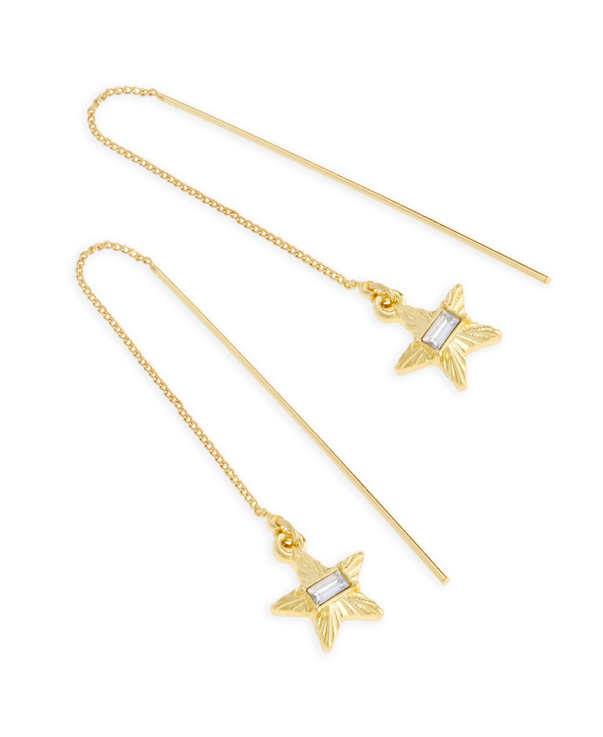 Steve Madden Faux Stone Crystal Star Charm Threader Earrings