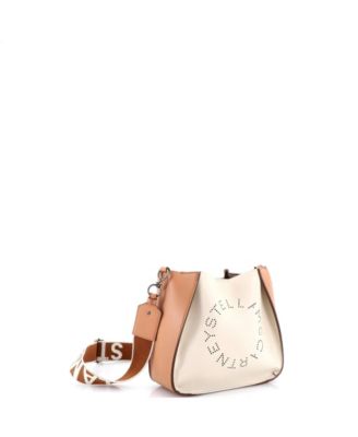 Mini Logo Crossbody Bag Perforated Faux Leather