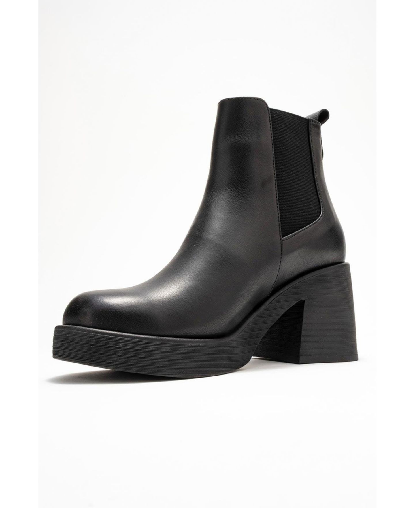 Женские ботинки Forever & Always Shoes Lysa Leather Platform Boot, цвет: Чёрный кожаный — фото 2
