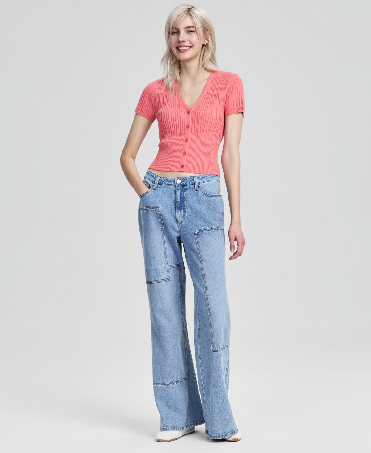 And Now This Women's Patchwork Flare-Leg Jeans, Macy's Exclusive
