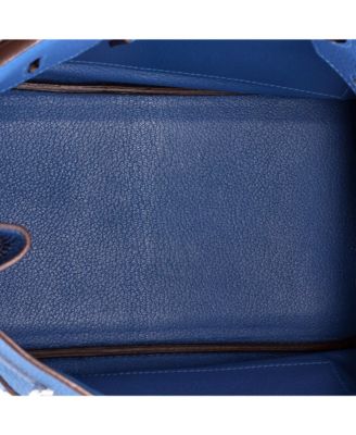 Birkin 30 Handbag Blue Clemence with Palladium Hardware