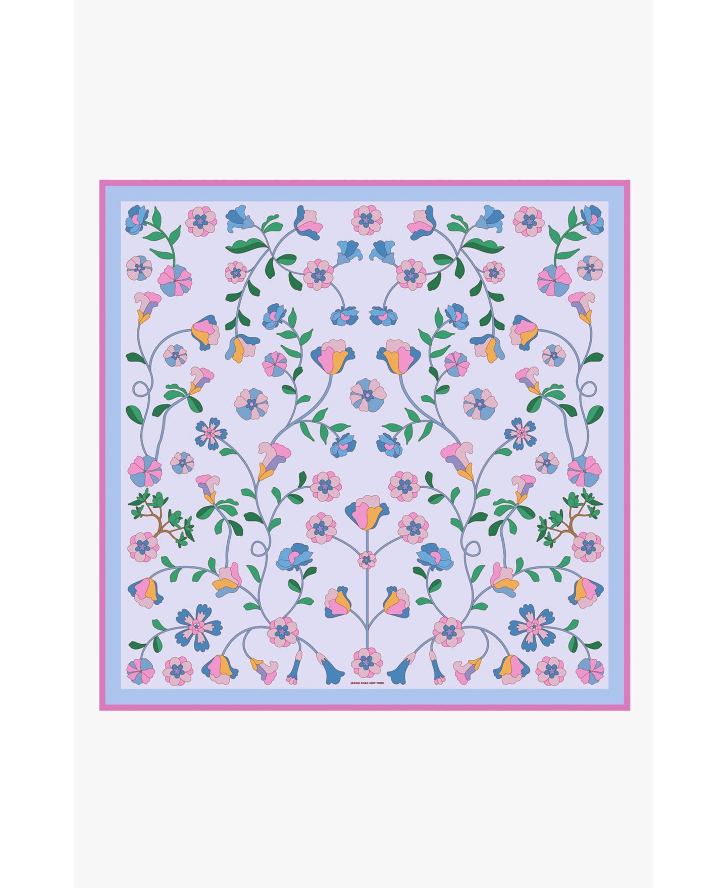 Женский шарф Jessie Zhao New York Blush Botanica Double Sided Silk, цвет: Розовый — фото 2