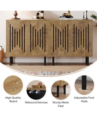 Kitchen Cabinet with Storage, 59" Buffet Sideboard Cabinet with Adjustable Shelves