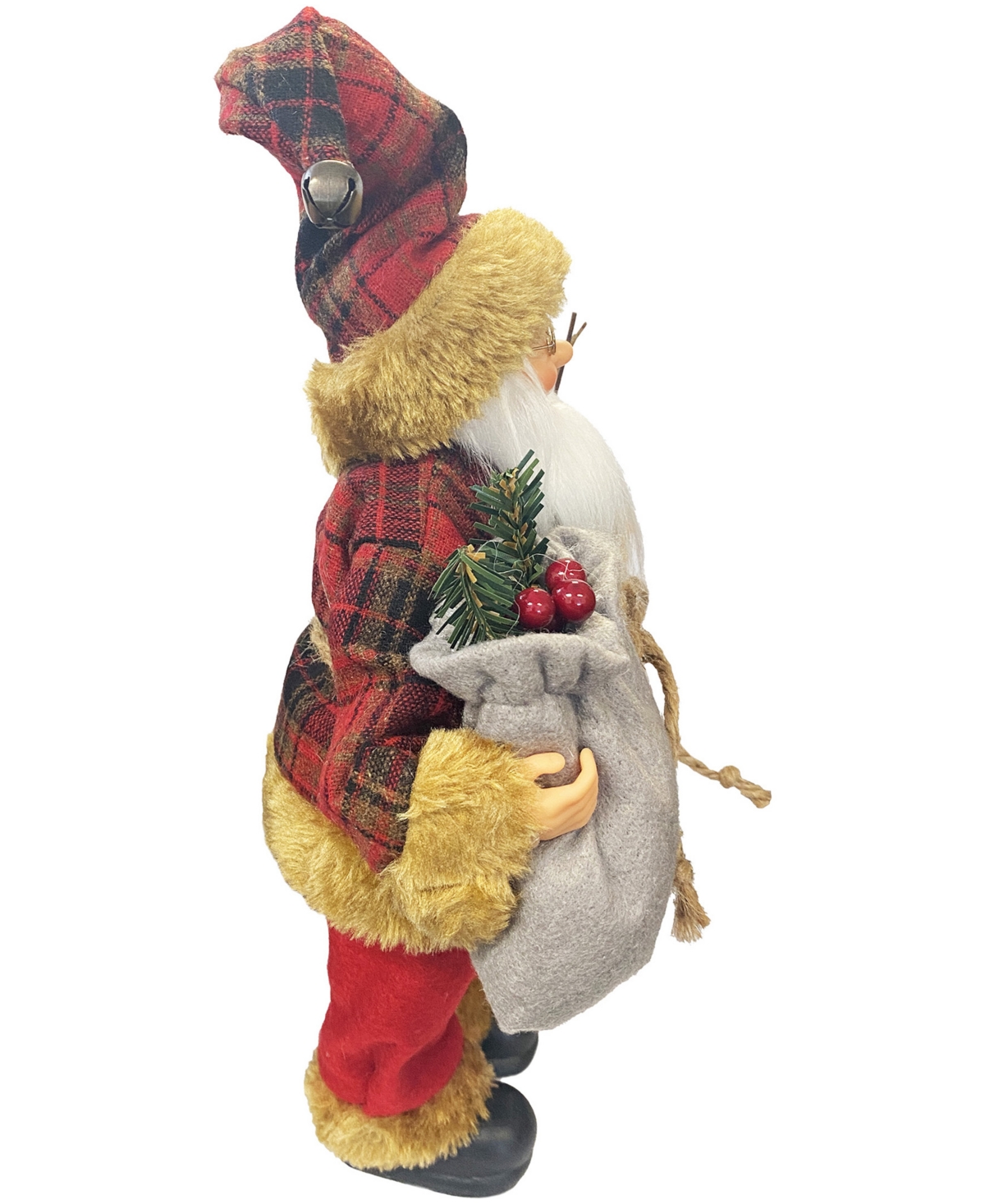Santa's Workshop 13" Country Plaid Santa Claus In Red