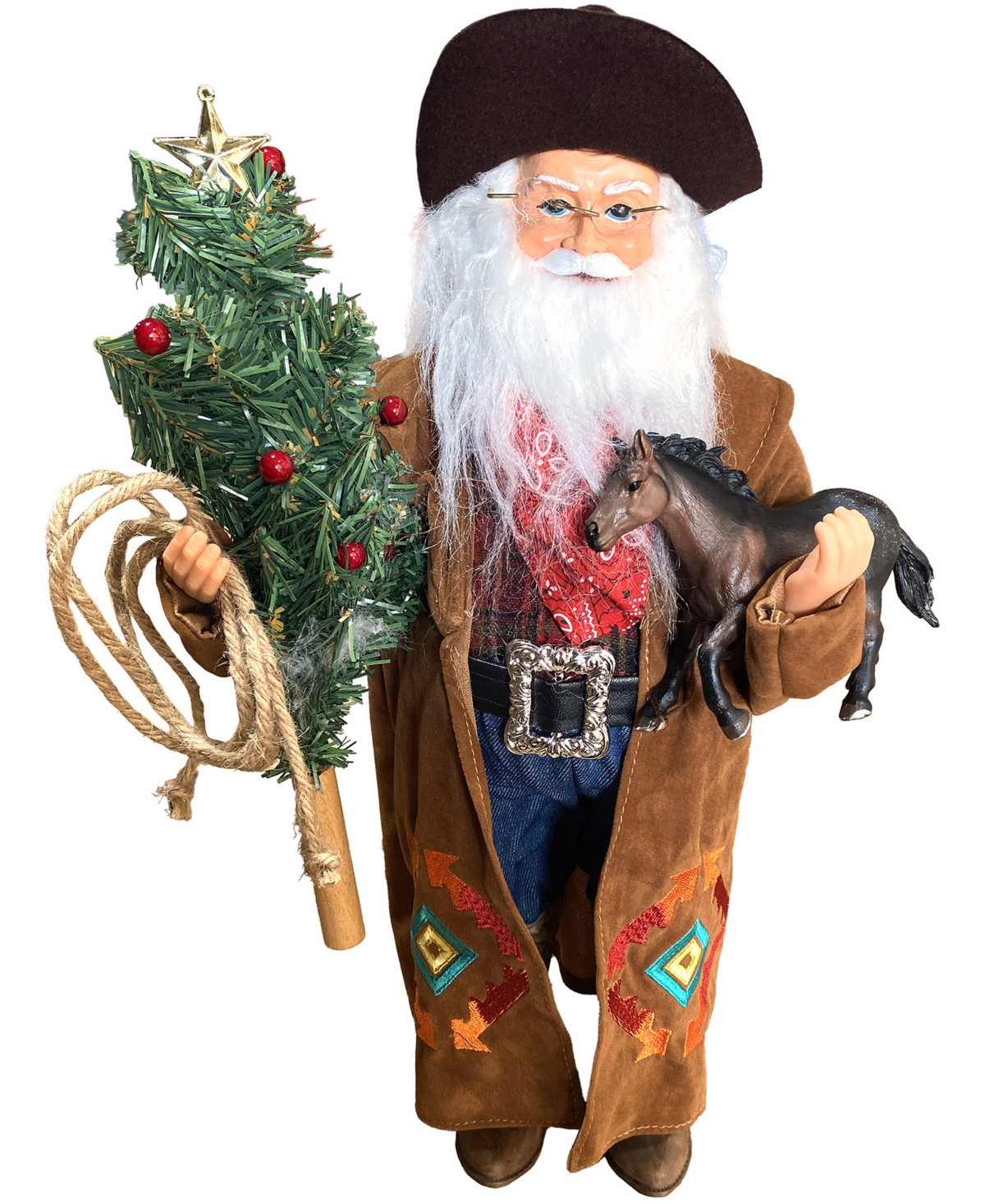 Santa's Workshop 18" Spirit Of The West Santa Claus In Brown