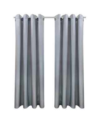 Commonwealth Seascapes Light Filtering Provide Privacy and Shade Grommet Outdoor Panel Pair Each 50" x 96" Alloy.