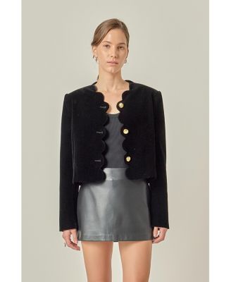 Women's Velvet Scallop Jacket