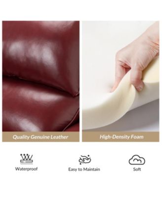 Franco Traditional Genuine Leather Manual Recliner