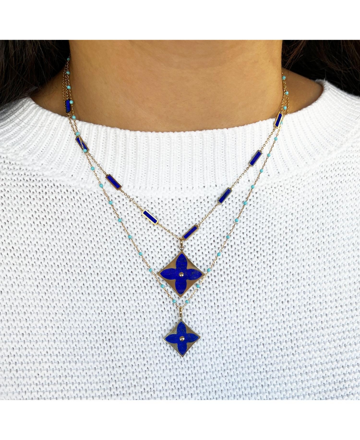 The Lovery Lapis Luxe Flower Charm 14K Gold 17 millimeters