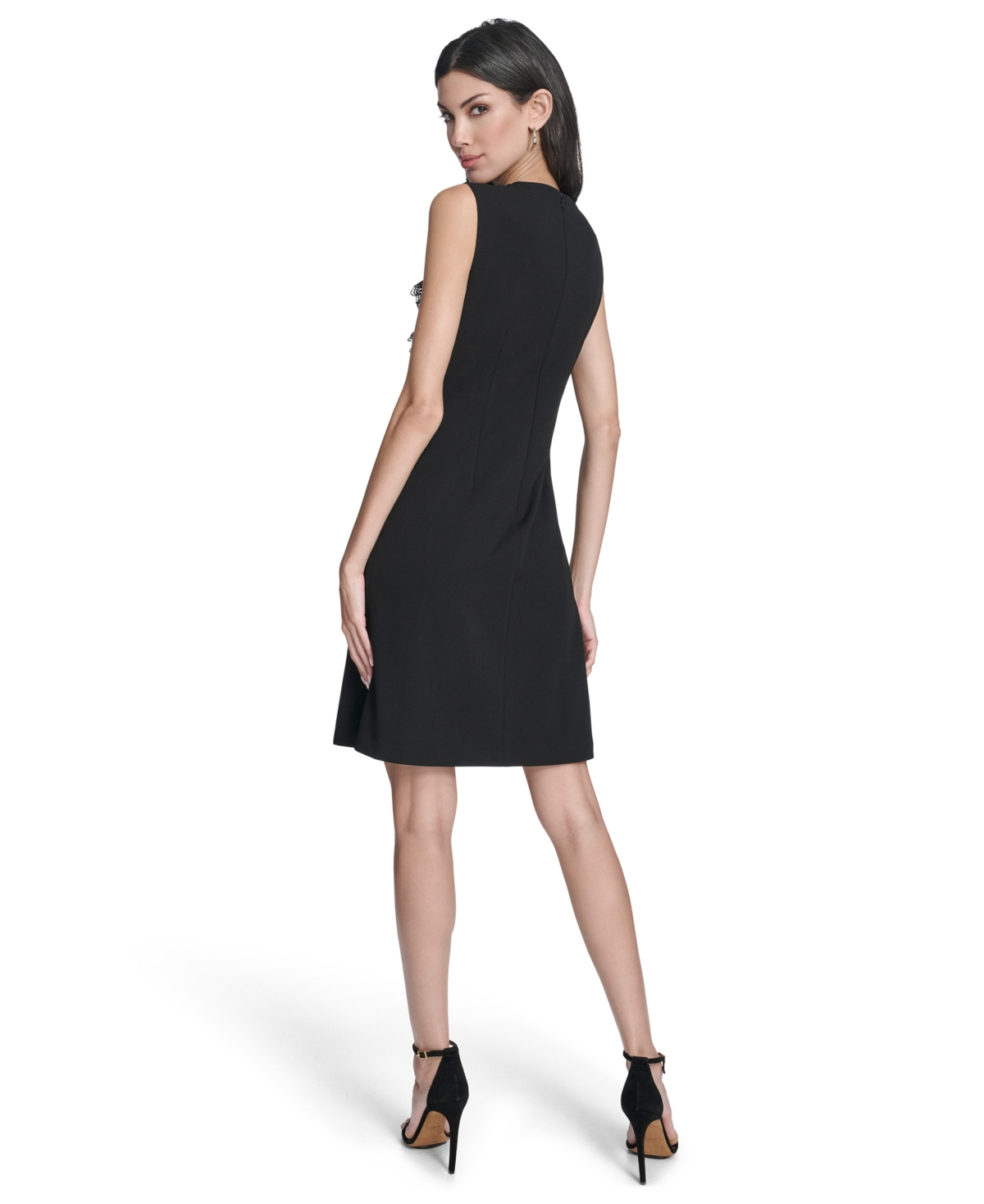 Eliza J Petite Asymmetrical Ruffle Detail Sleeveless Dress