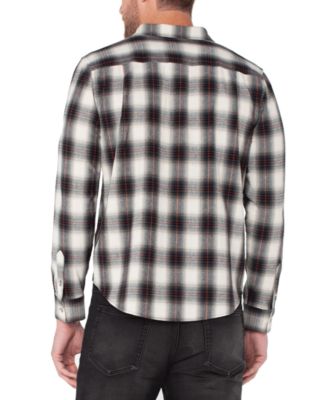 Men's Stand-Collar Plaid Shirt