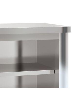 Kitchen Wall Cabinet with Shelves Stainless Steel