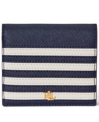 Lauren Ralph Lauren Crosshatch Leather Compact Wallet - Macy's