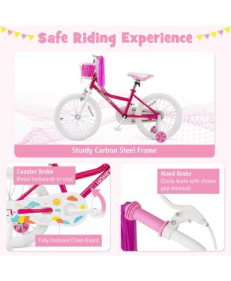 18 Inch Kid's Bike Children's Bicycle w/ Removable Training Wheels Adjustable Seat