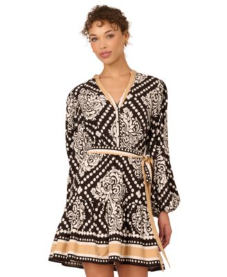 Women's Printed V-Neck Dress