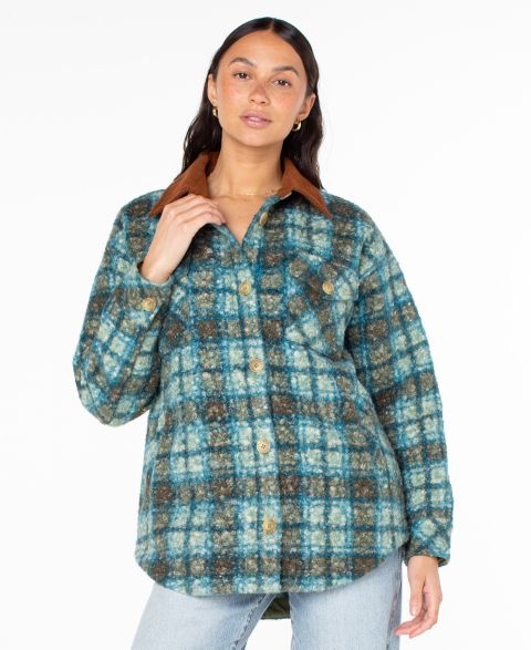 Женские куртки Roxy Overlander Plaid Long-Sleeve Jacket