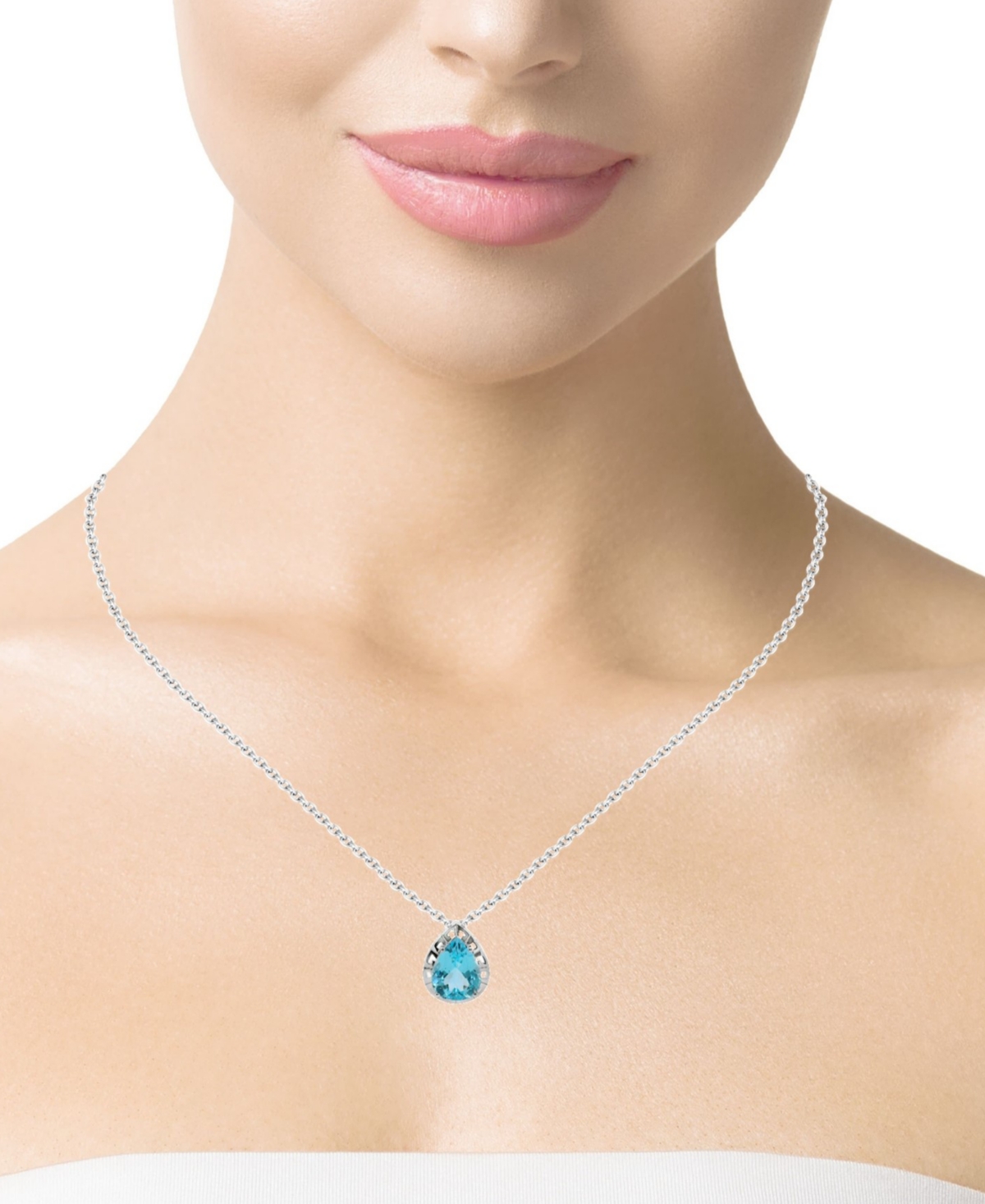 Macy's Sky Blue Topaz Pendant Necklace (8.3 ct. t.w.) in Sterling Silver