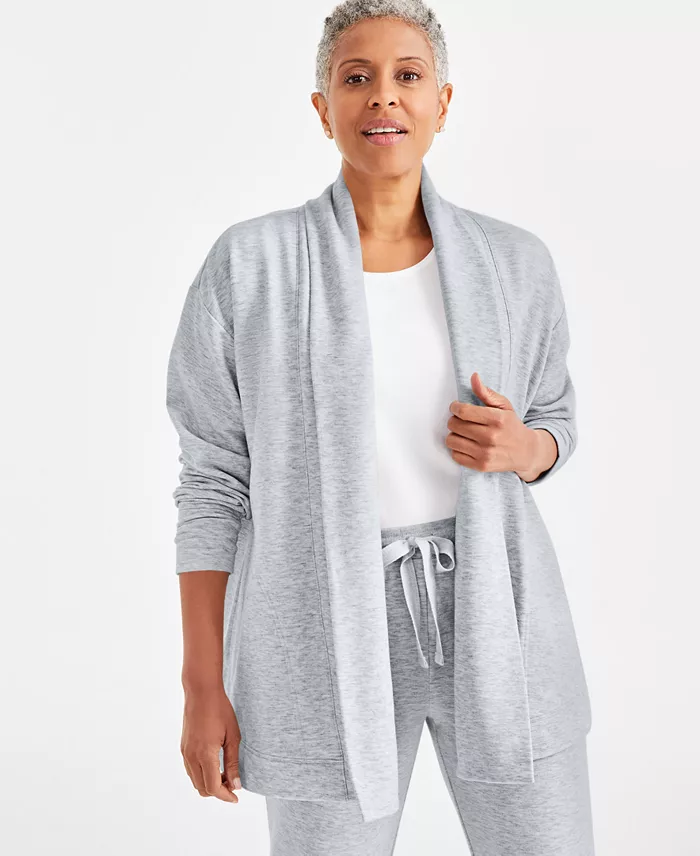 Petite Solid Luxsoft Fleece Cardigan