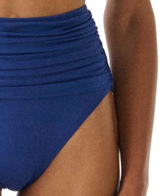 Women's Ruched High-Waist Bikini Bottoms 