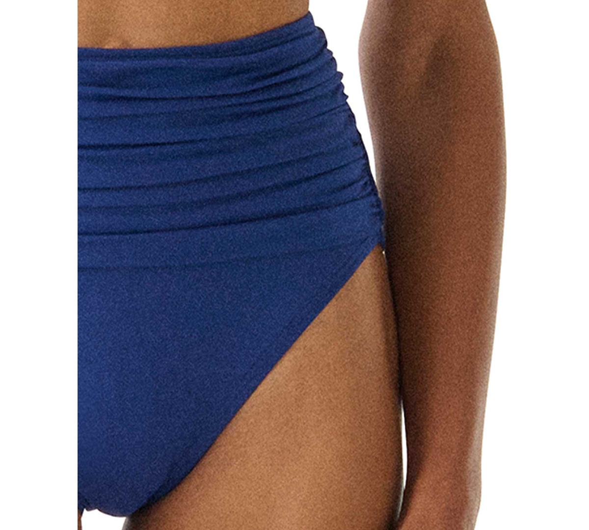 Kate Spade Women's Ruched High-waist Bikini Bottoms In Blue
