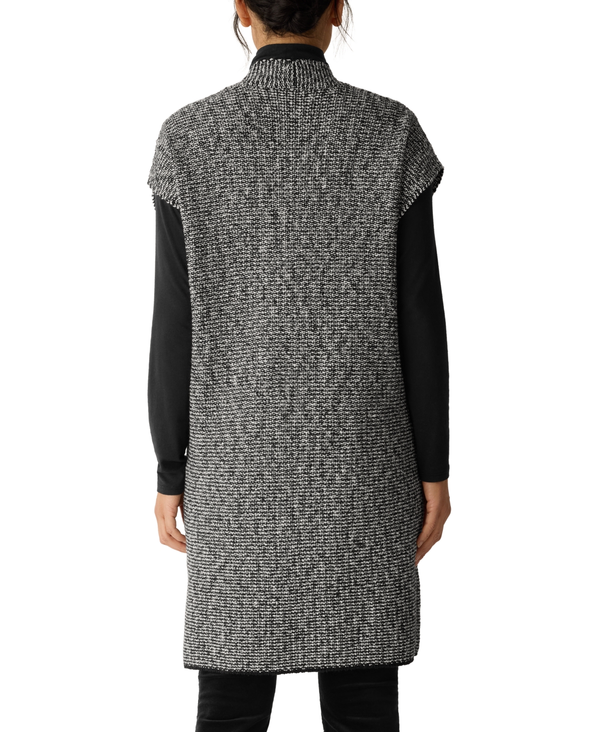 Eileen Fisher Women's Boxy High-collar Top In Black