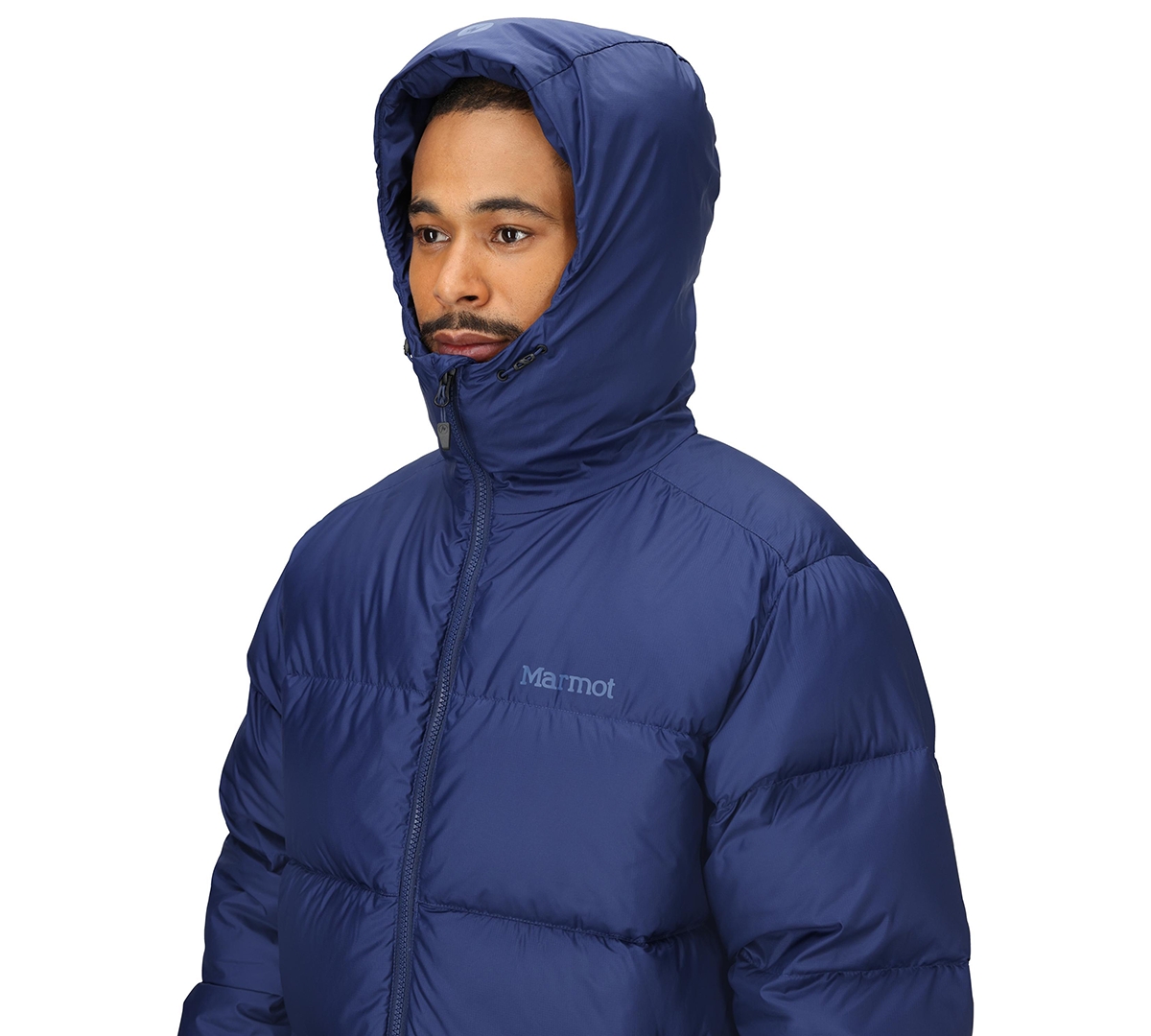 Marmot Men's Guides Down Hooded Jacket In Blue